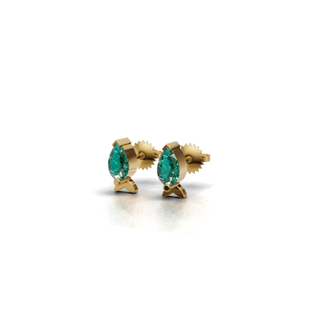 New Arrival Avarta Gold Marine Emerald Earrings for Kids – Elegant and Ethical Birthstone Jewelry