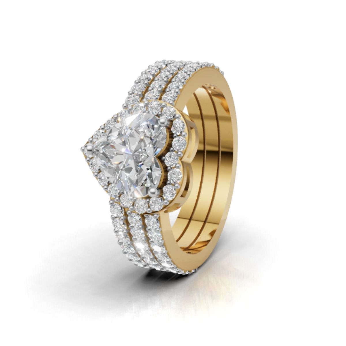 Avarta Elegance Heart Halo Ring With Lab Diamond