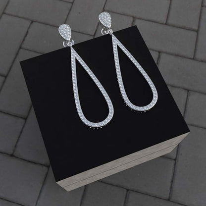 Avarta Jewellery Bold Silver Earrings for Women High-Polish Elegant Design Long Earrings