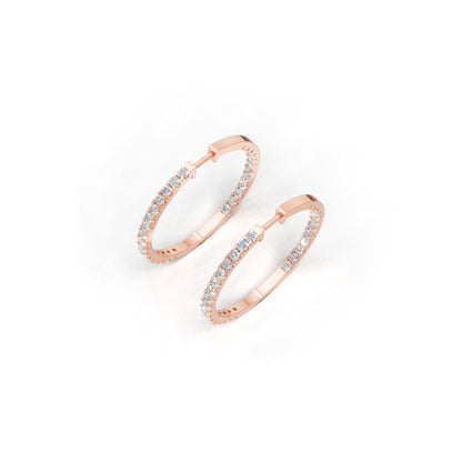 Avarta Rose Gold Diamond Bali Earring For Girls and Women