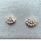 Avarta Gold Sparkle Petal Earrings With Moissanites