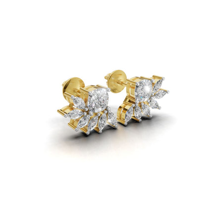 Avarta Gold Luxe Sparkle Cushion Diamond Earrings