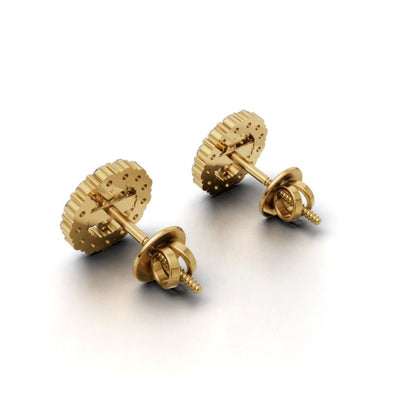 Avarta Gold HaloFlare Stud Earrings With Lab Diamonds