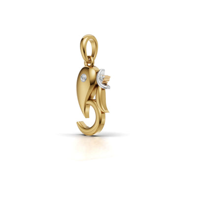 Avarta Adore Gold Diamond Om Ganesh Pendant