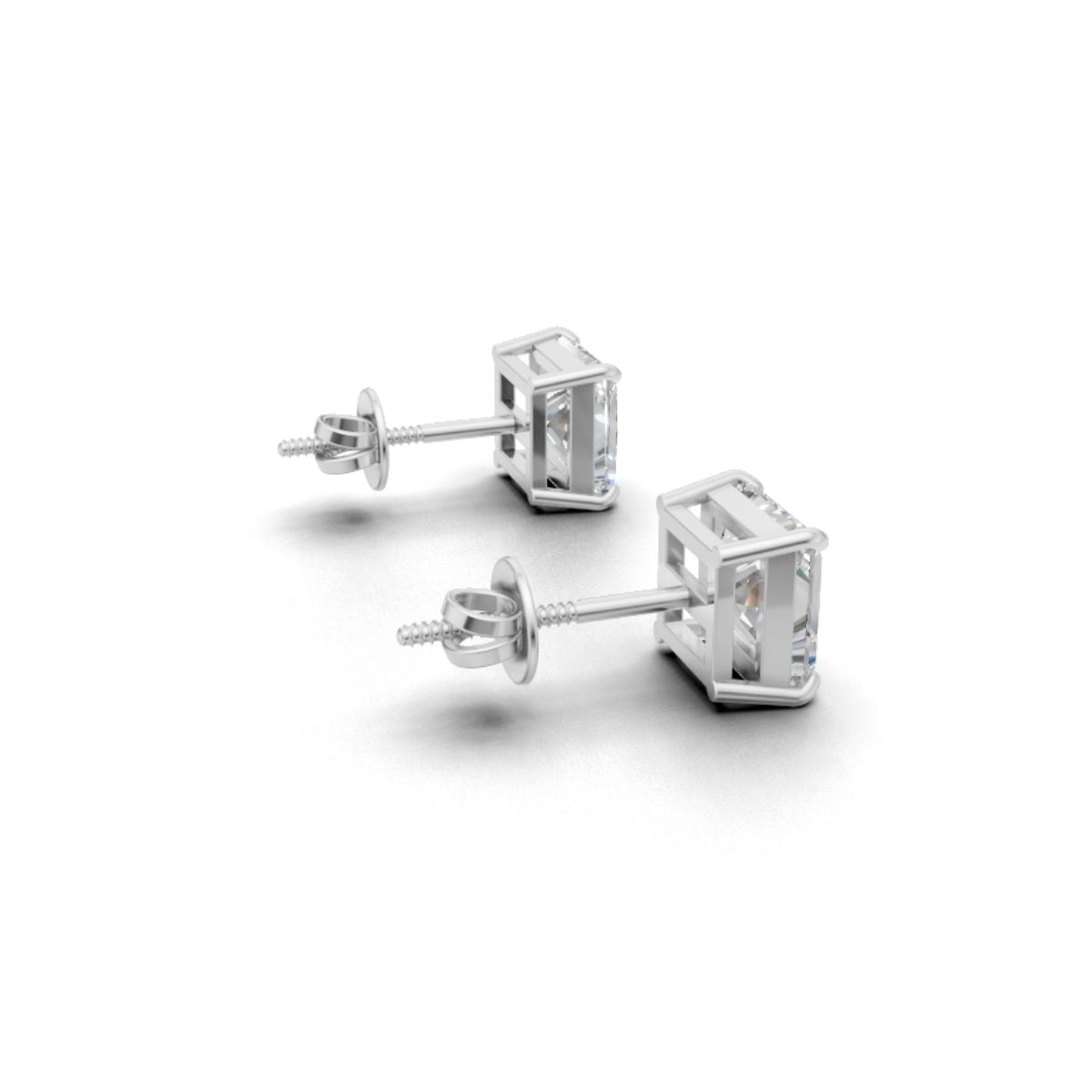 New Arrival Avarta Jewellery 925 Silver 2 Carat Princess Cut Unisex Solitaire Stud Earrings – Affordable High-End Jewelry