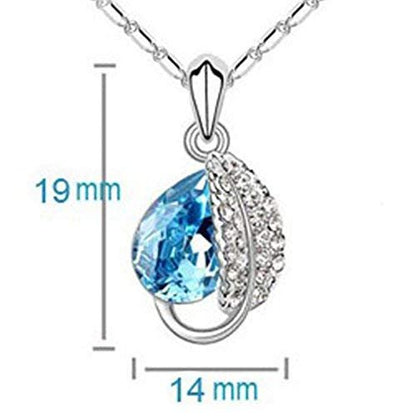 Elegant Timeless Blue Swarovski Stone Pendant – Unique Gemstone Statement Necklace for Women
