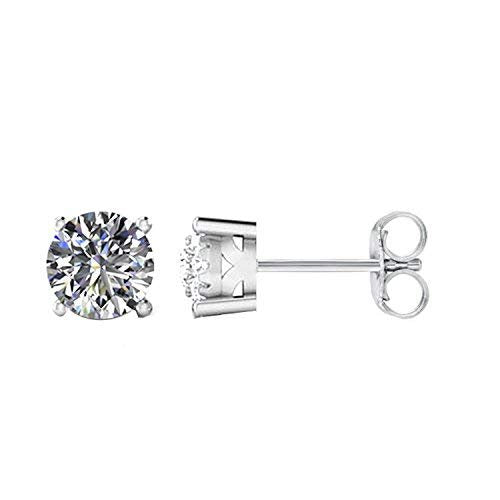 Avarta Jewellery Sterling Silver 80 Cents Each Solitaire Studs Earrings