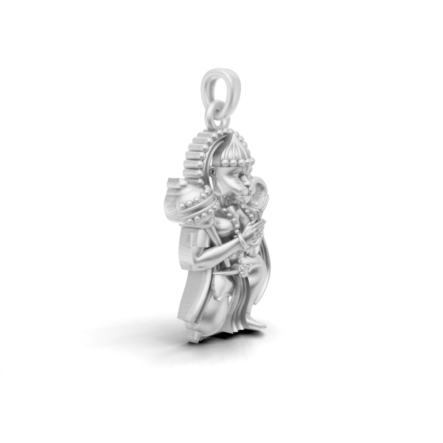 Oxidised 925 Sterling Silver Lord Hanuman Pendant with 17 Inch Silver Chain, S925 Hallmarked Spiritual Jewellery for Men, Women & Kids