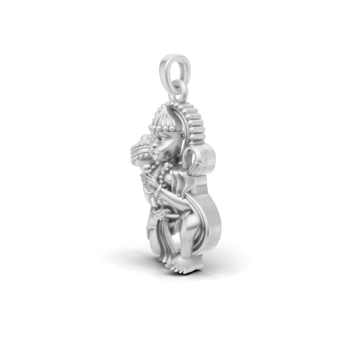 Oxidised 925 Sterling Silver Lord Hanuman Pendant with 17 Inch Silver Chain, S925 Hallmarked Spiritual Jewellery for Men, Women & Kids