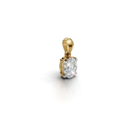 1.75 Carat Oval Lab Diamond Solitaire Pendant | 9K, 14K, 18K