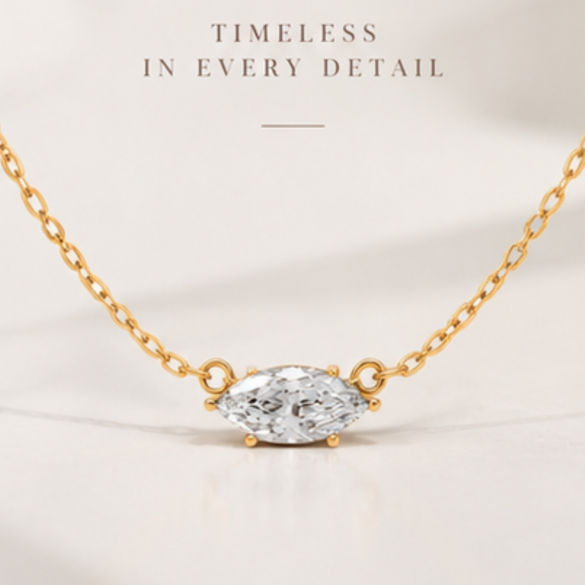 Avarta Petite Marquees-Cut Lab-Grown Diamond Pendant Necklace