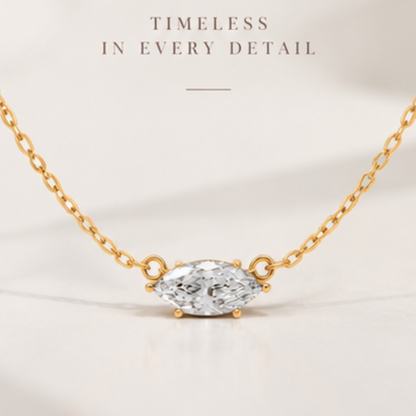 Avarta Petite Marquees-Cut Lab-Grown Diamond Pendant Necklace