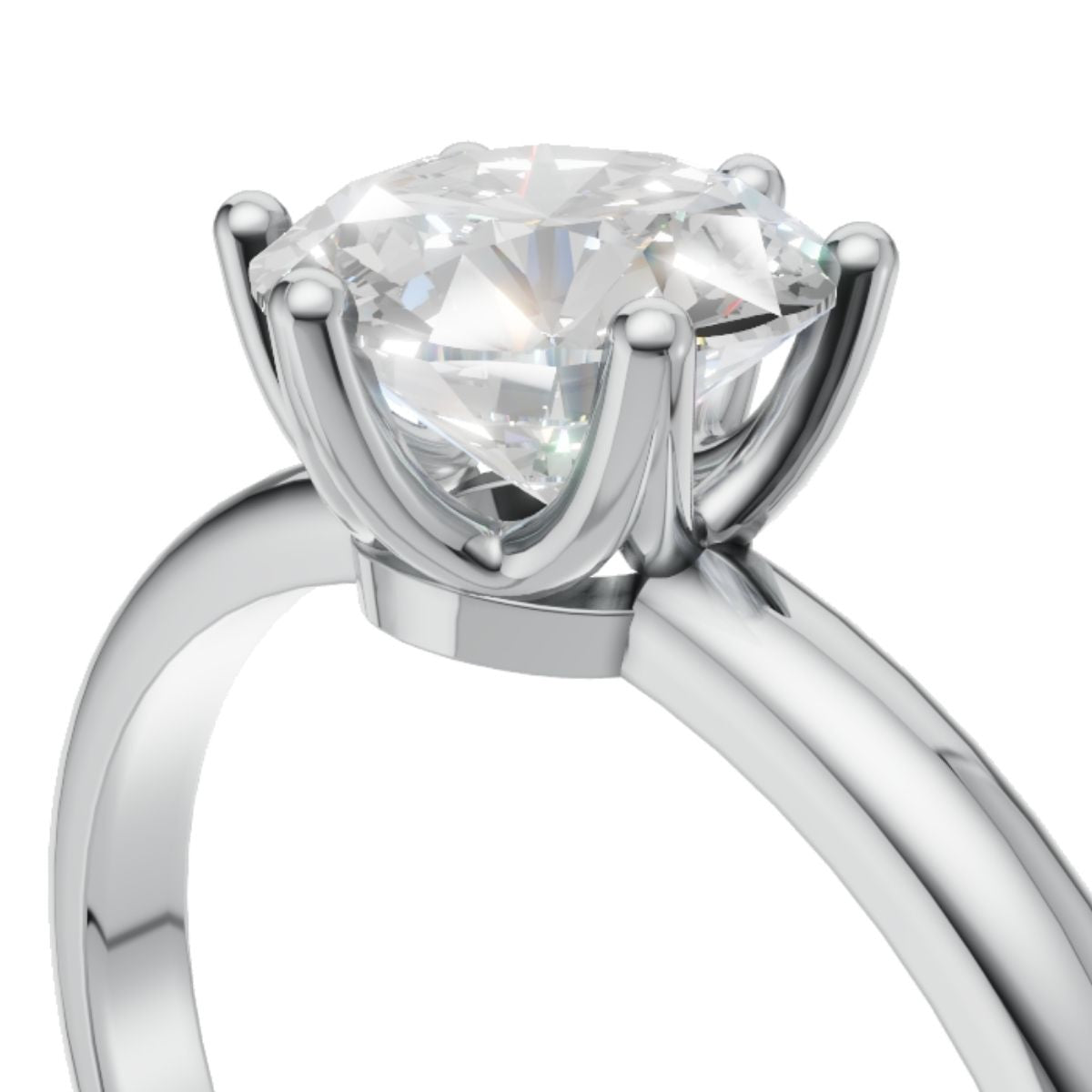 Avarta Jewellery 80 Cents Crown Solitaire Platinum Ring