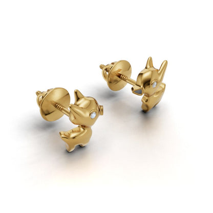 Cute Sheep Stud Earrings | Gold Plated 925 Silver Lamb Earrings | Kawaii Animal Jewelry Gift