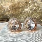 Avarta Gold Kundan Polki Stud Earring with Lab Diamonds