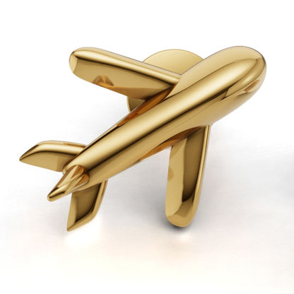 Avarta Sterling Silver Gold Plated Airplane Studs