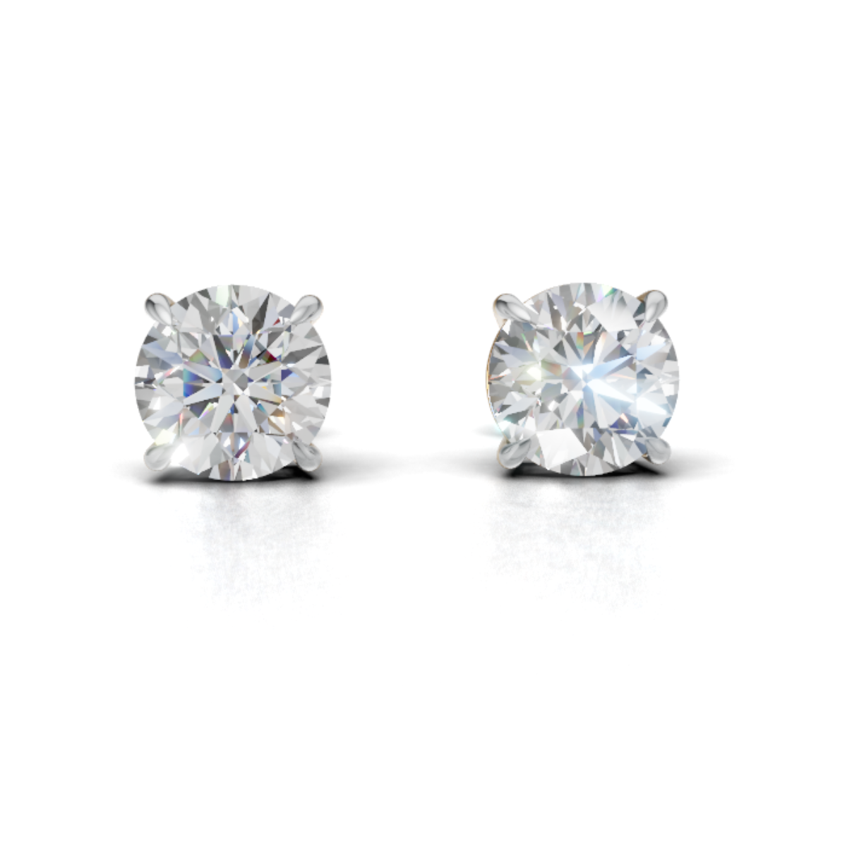 Avarta Sterling Silver 2 Carat Each Stud Earrings