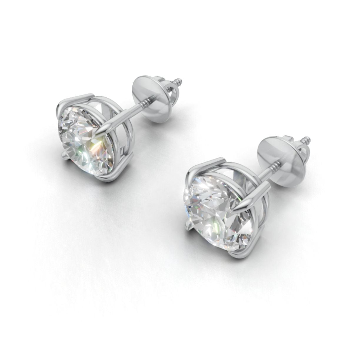 Avarta Sterling Silver 2 Carat Each Stud Earrings
