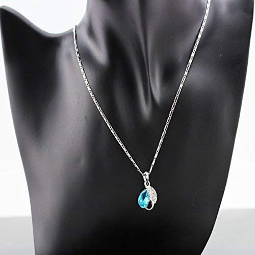 Elegant Timeless Blue Swarovski Stone Pendant – Unique Gemstone Statement Necklace for Women