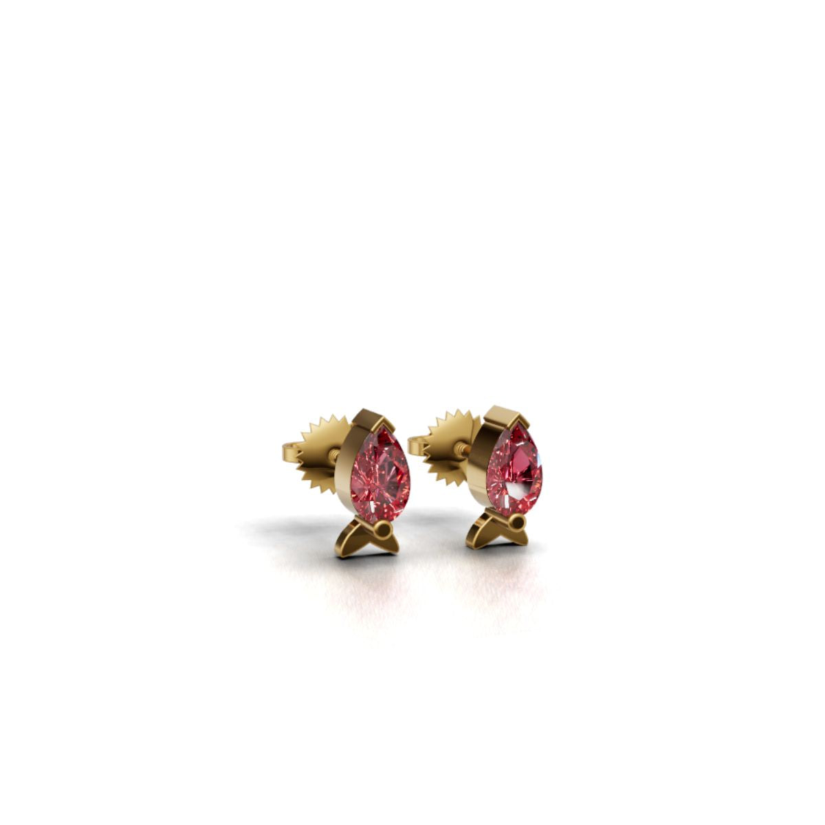 Avarta Gold Marine Ruby Earrings for Kids