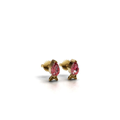 Avarta Gold Marine Ruby Earrings for Kids