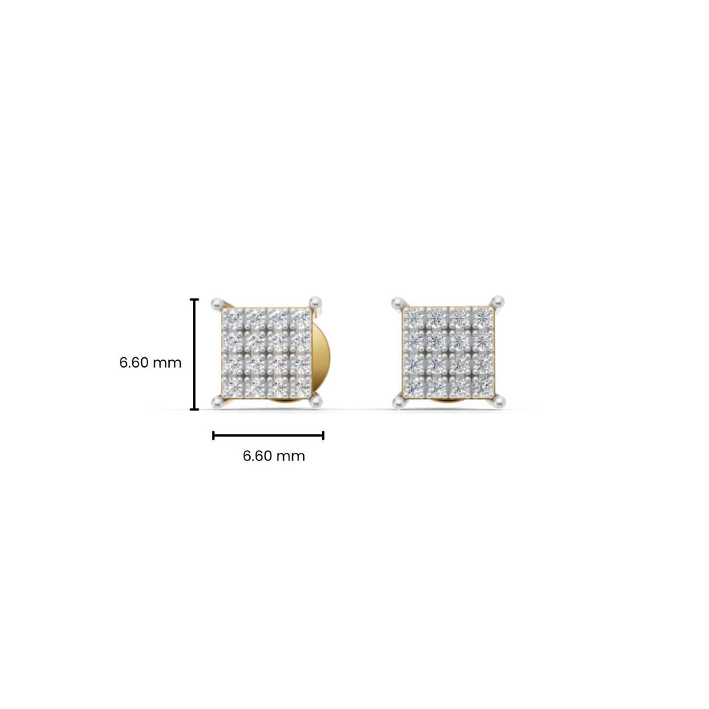 Gold Unisex Stud Earrings with Lab-Grown Diamonds – BIS Hallmarked, SGL Certified