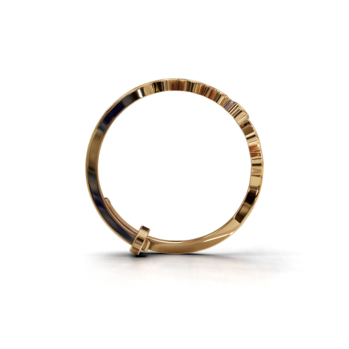 Avarta Sterling Silver Heart Beat Resizable Ring With Gold Polish