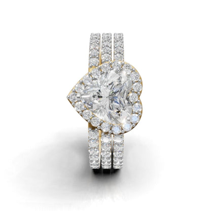 Avarta Elegance Heart Halo Ring With Lab Diamond