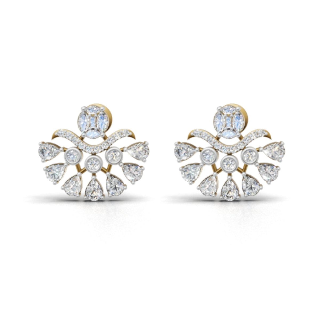 Avarta Gold Sparkle Petal Earrings With Moissanites