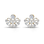 Avarta Gold Sparkle Petal Earrings With Moissanites