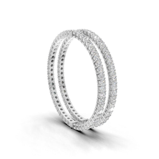 Avarta Jewellery Sterling Silver 15 Cents Each Openable Line Diamond Bangle