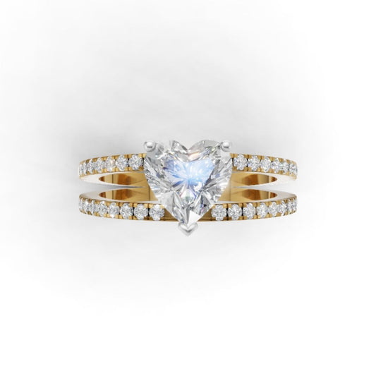 Avarta Double Band Heart Shape Lab Diamond Ring – Modern Elegant Design