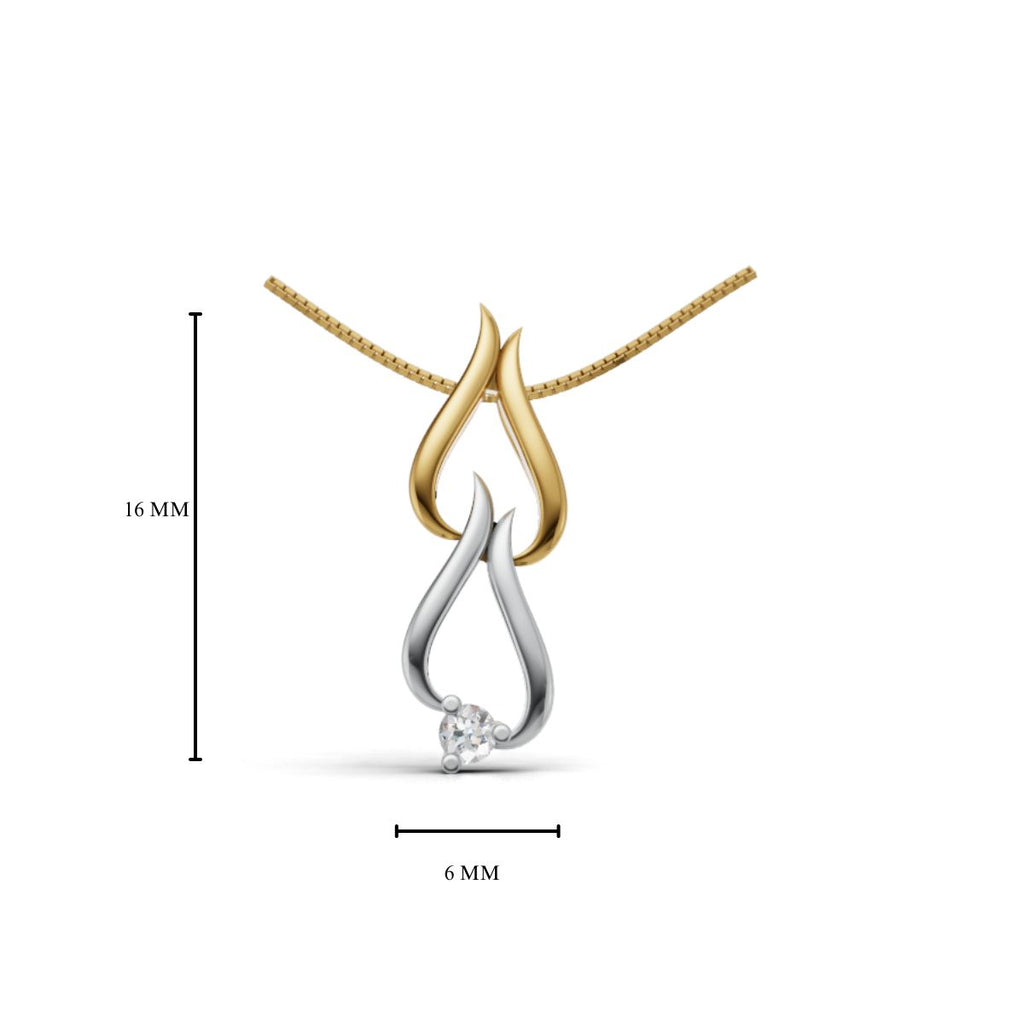 Avarta Jewellery Dual Tone Gold Lab Diamond Pendant