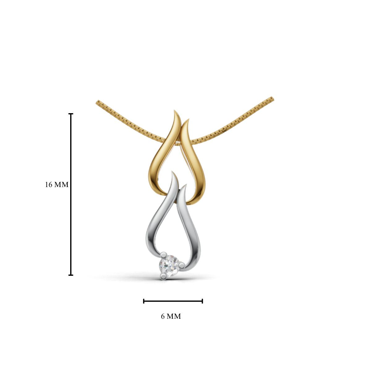Avarta Jewellery Dual Tone Gold Lab Diamond Pendant