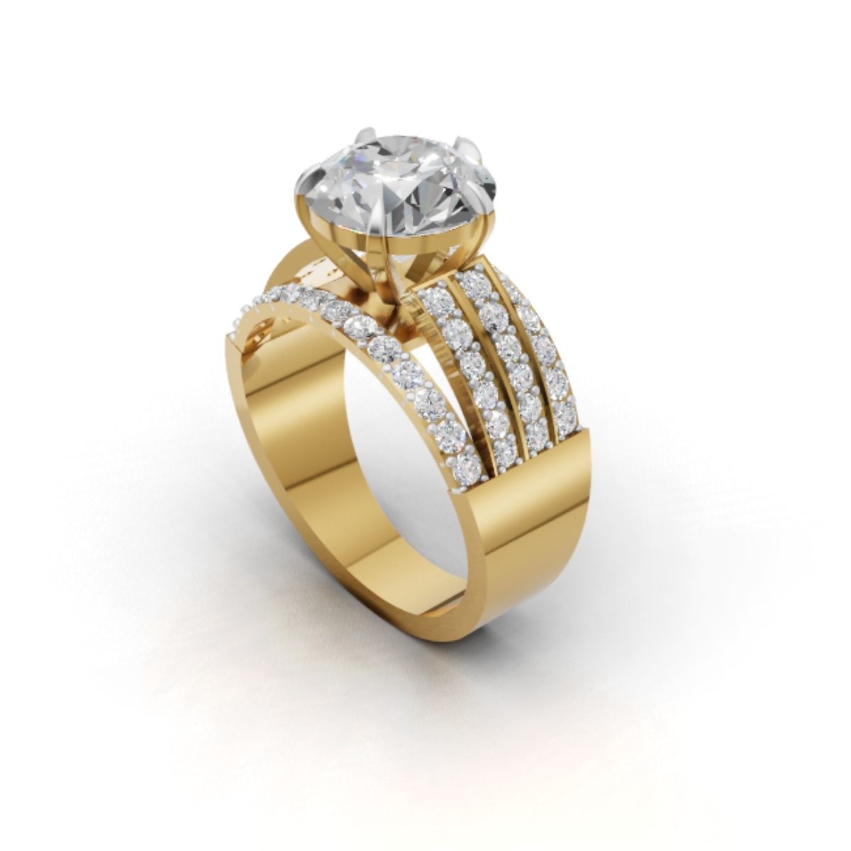 Avarta Jewellery Gold 3 Carat Solitaire Diamond Ring