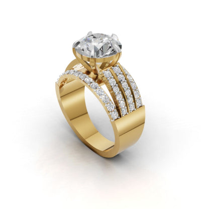Avarta Jewellery Gold 3 Carat Solitaire Diamond Ring