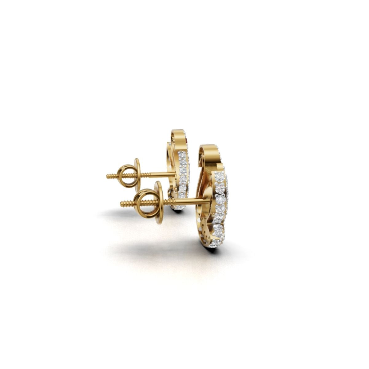 Avarta Jewellery Gold Swan Diamond Stud Earrings with Lab Diamonds