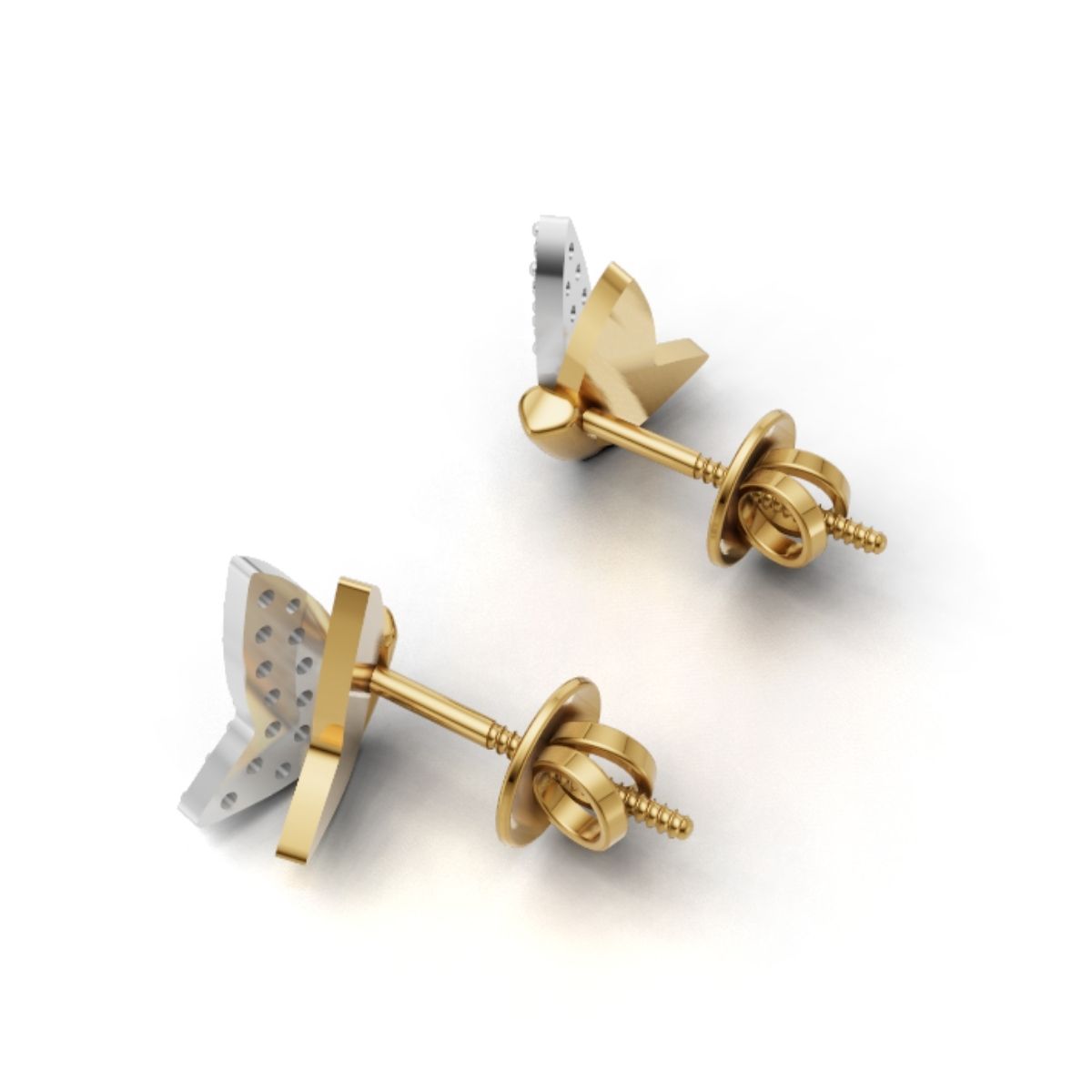 Avarta Latest Design Butterfly Diamond Stud Earrings with Lab Diamonds