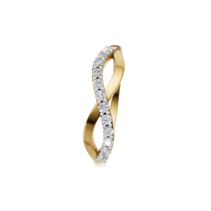 Avarta Wavy Gold Lab Diamond Ring