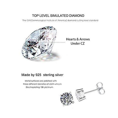 Avarta Jewellery Sterling Silver 80 Cents Each Solitaire Studs Earrings