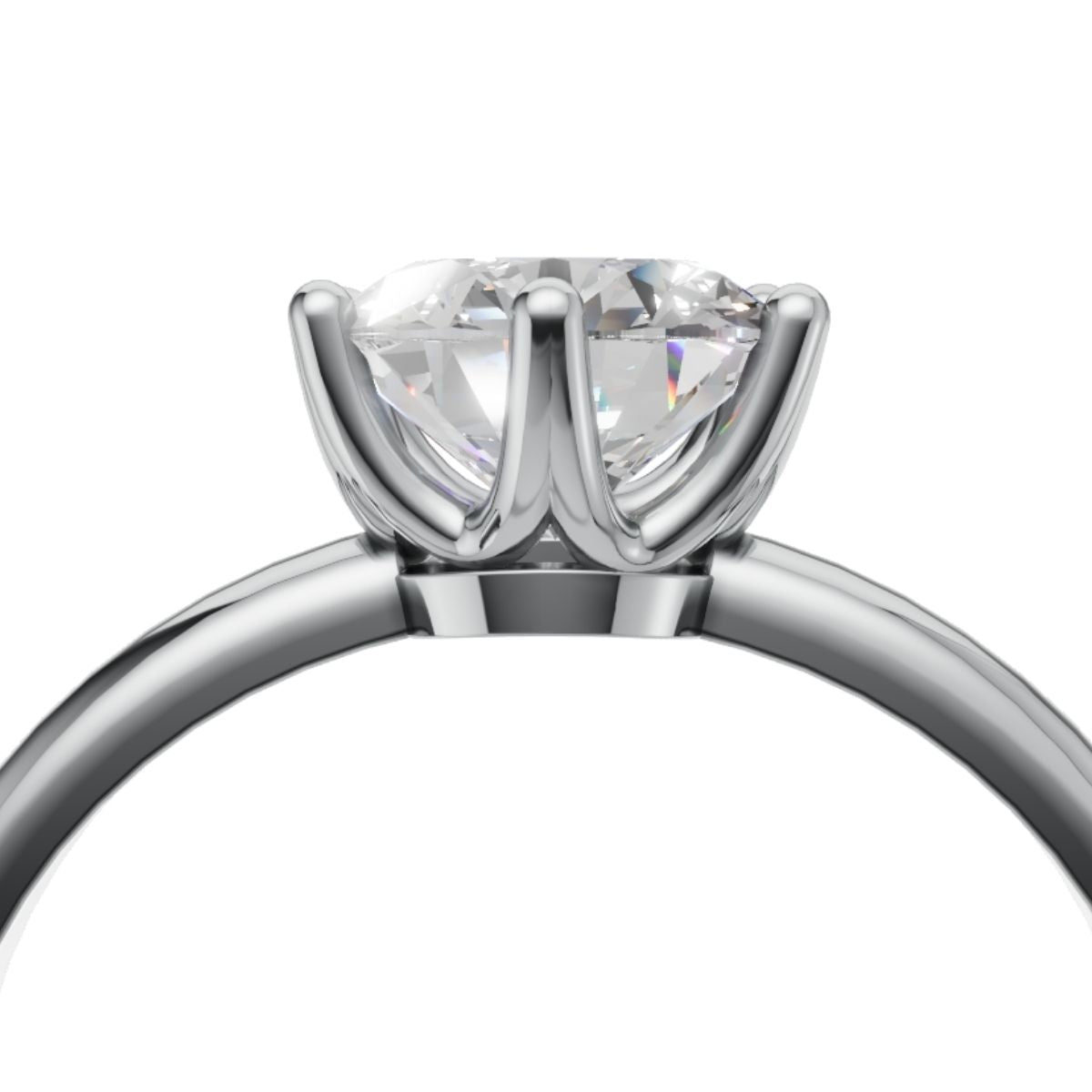 Avarta Jewellery 80 Cents Crown Solitaire Platinum Ring