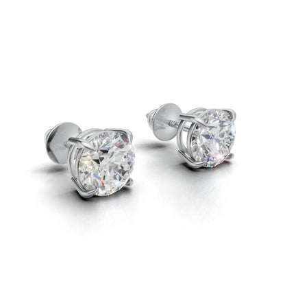 Avarta Sterling Silver 2 Carat Each Stud Earrings