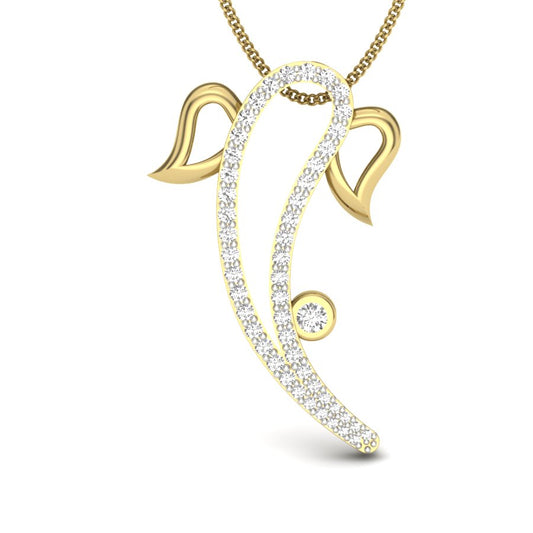 Minimal Lord Ganesha Diamond Pendant 9K 14K 18K Gold Lab Grown Modern Spiritual Luxury Jewelry Gift