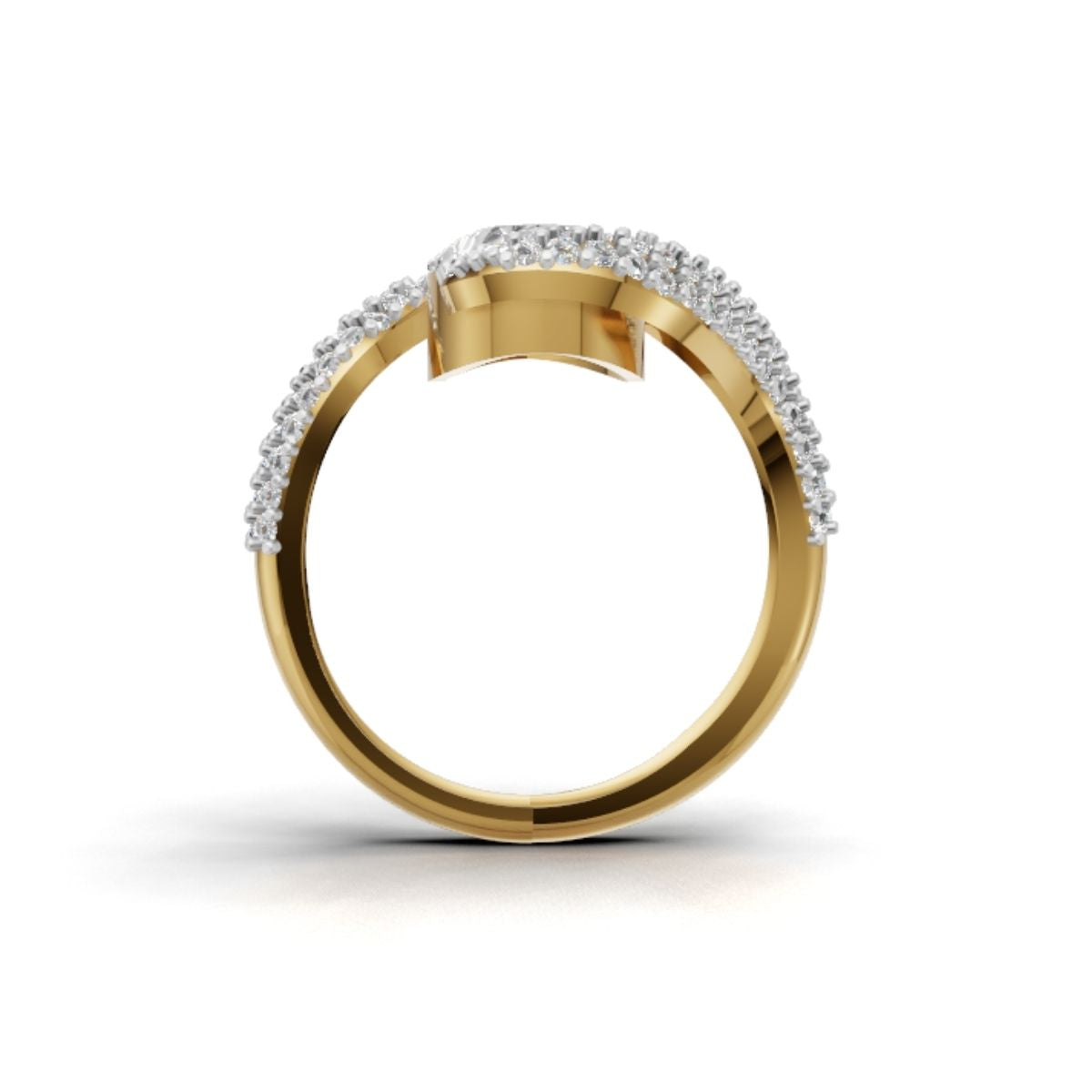 Avarta Solitaire Lab Diamond Ring in 9K-14K-18K Gold, Pear Shape Modern Design, Timeless Luxury, Unique Diamond Ring