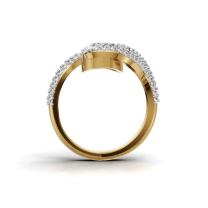 Avarta Solitaire Lab Diamond Ring in 9K-14K-18K Gold, Pear Shape Modern Design, Timeless Luxury, Unique Diamond Ring