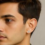 Avarta Jewellery Gold 1.50 Carat Each Princess Cut Lab Diamond Stud Earrings