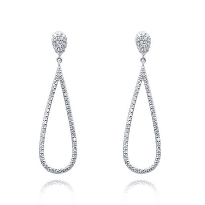 Avarta Jewellery Bold Silver Earrings for Women High-Polish Elegant Design Long Earrings