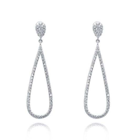 Avarta Jewellery Bold Silver Earrings for Women High-Polish Elegant Design Long Earrings