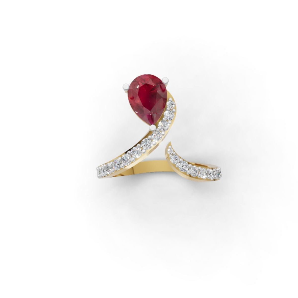 Avarta 14K 18K Gold Diamond Ring With Emerald Ruby Blue Sapphire