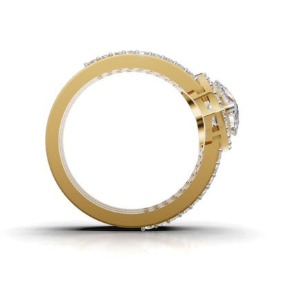 Avarta Elegance Heart Halo Ring With Lab Diamond